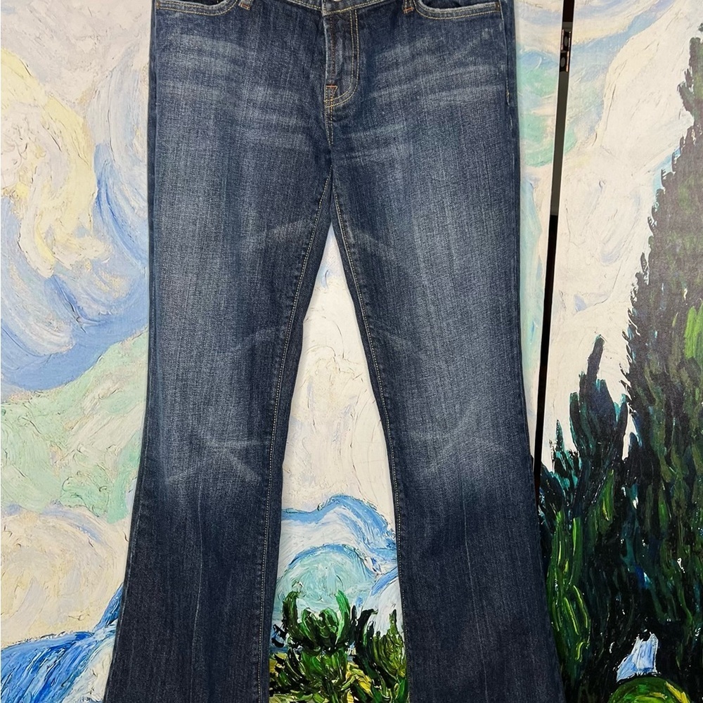 Seven, For All Mankind, SZ 30, blue jeans with amber jeweled signature pockets. - Picture 3 of 11